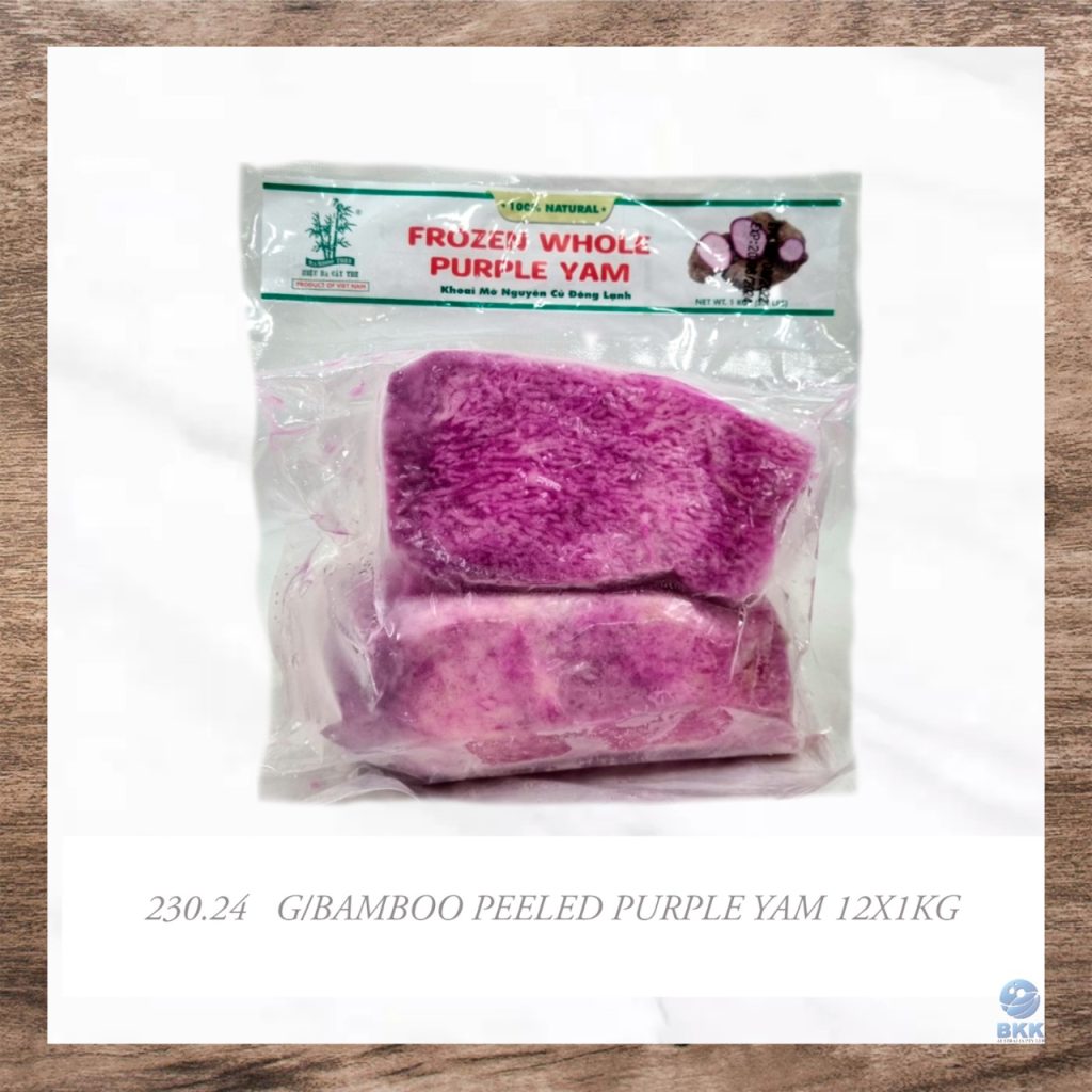 Image describes 230.24 GBAMBOO PEELED PURPLE YAM 12X1KG