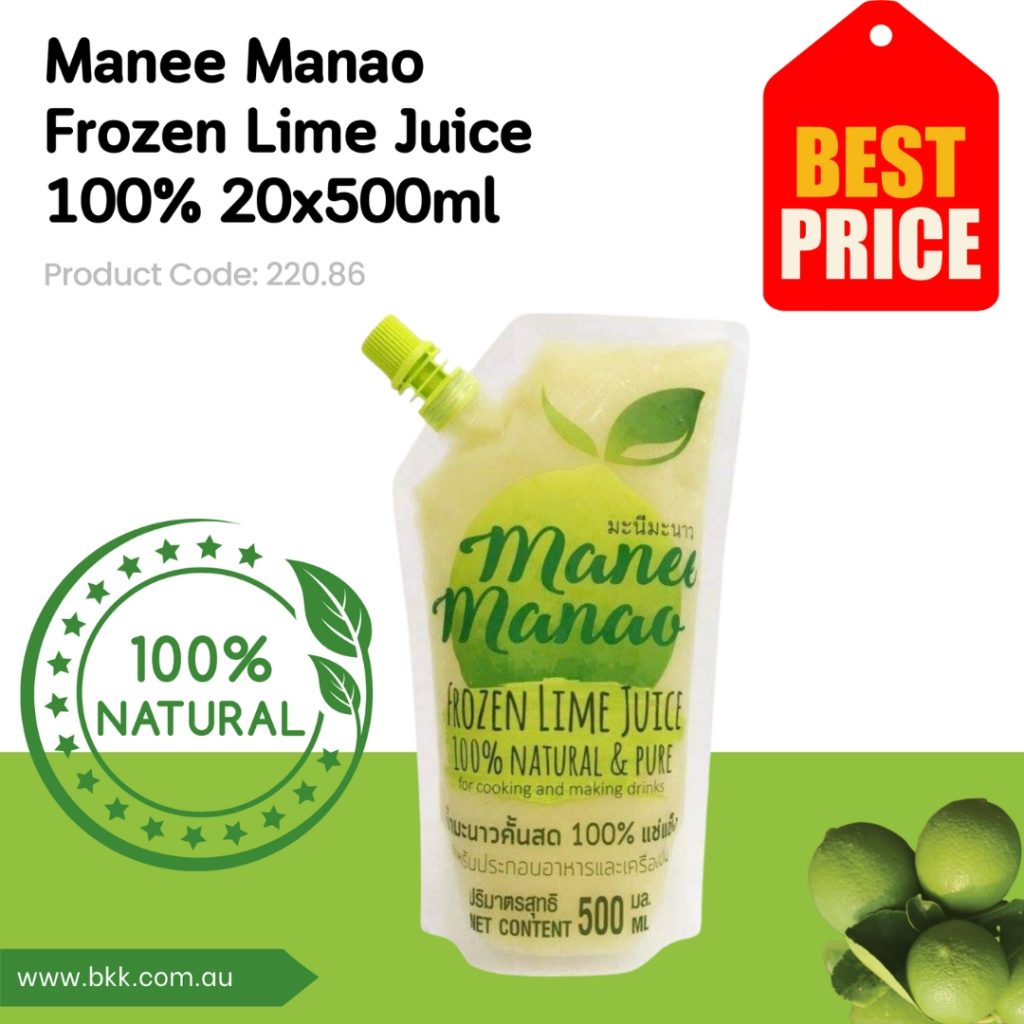 image presents Manee Manao Natural Lime Juice